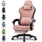 GTPLAYER Gaming Chair, Computer Office Chair with Pocket Spring Cushion, Linkage Armrests and Footrest, High Back Ergonomic Computer Chair with Lumbar Support Task Chair with Footrest(Black)