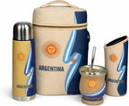 Argentine Yerba Mate Kit – Premium Stainless Steel Mate Cup & Bombilla Set with 750ml Vacuum Insulated Bottle, Yerba Container & Neoprene Bag – Authentic Argentine Design