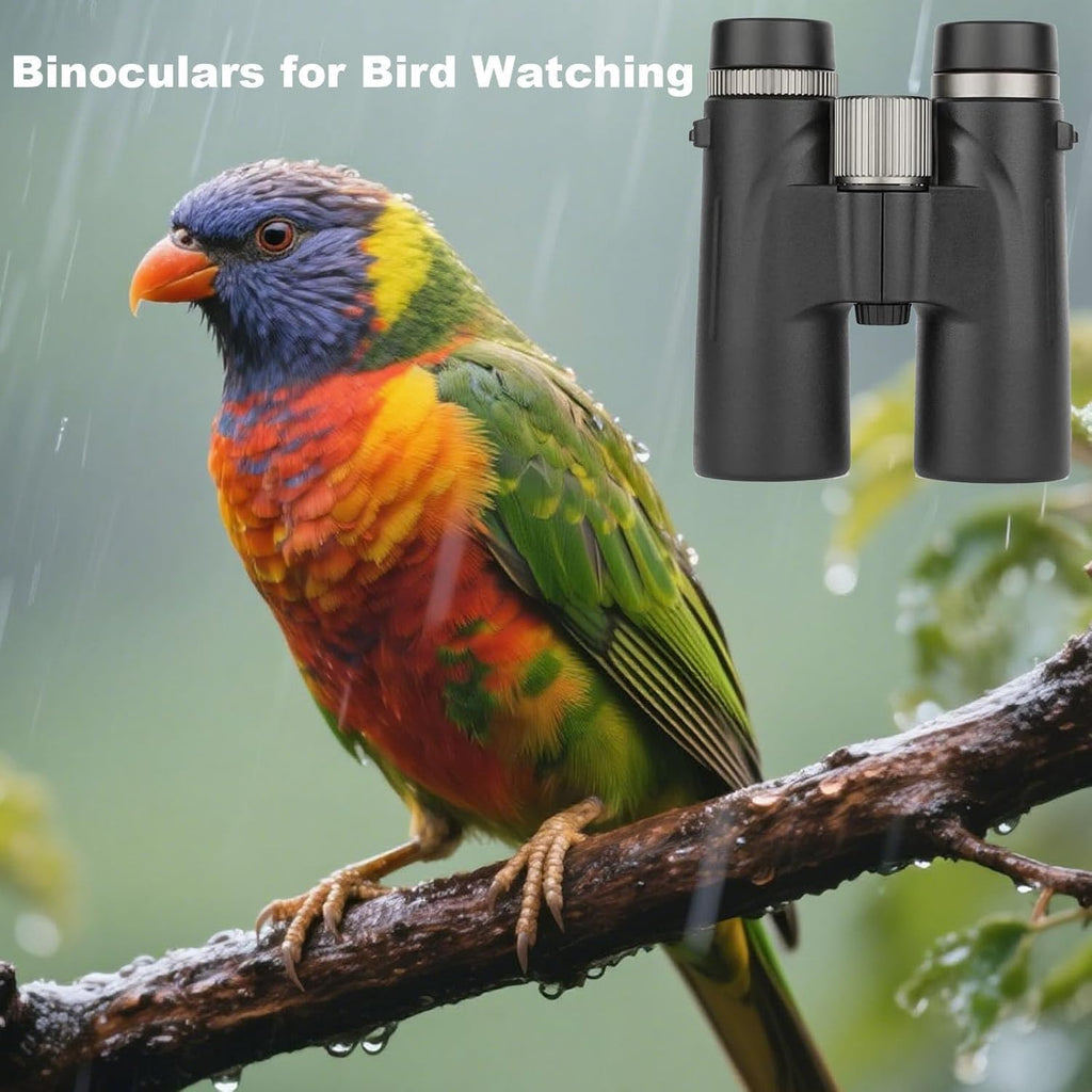 c9 Binoculars 12x42， High-Power High-Definition Low-Light Night Vision Travel Photography Metal Focusing Binoculars (.Green.)