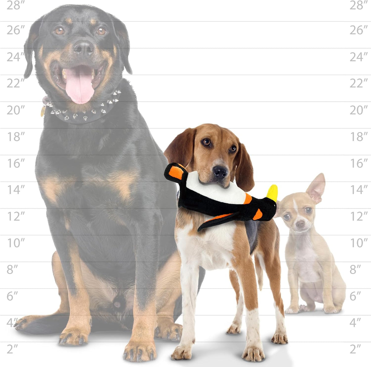TUFFY® 4 Pack Tiger Hippo Giraffe Penguin Plush Dog Toys