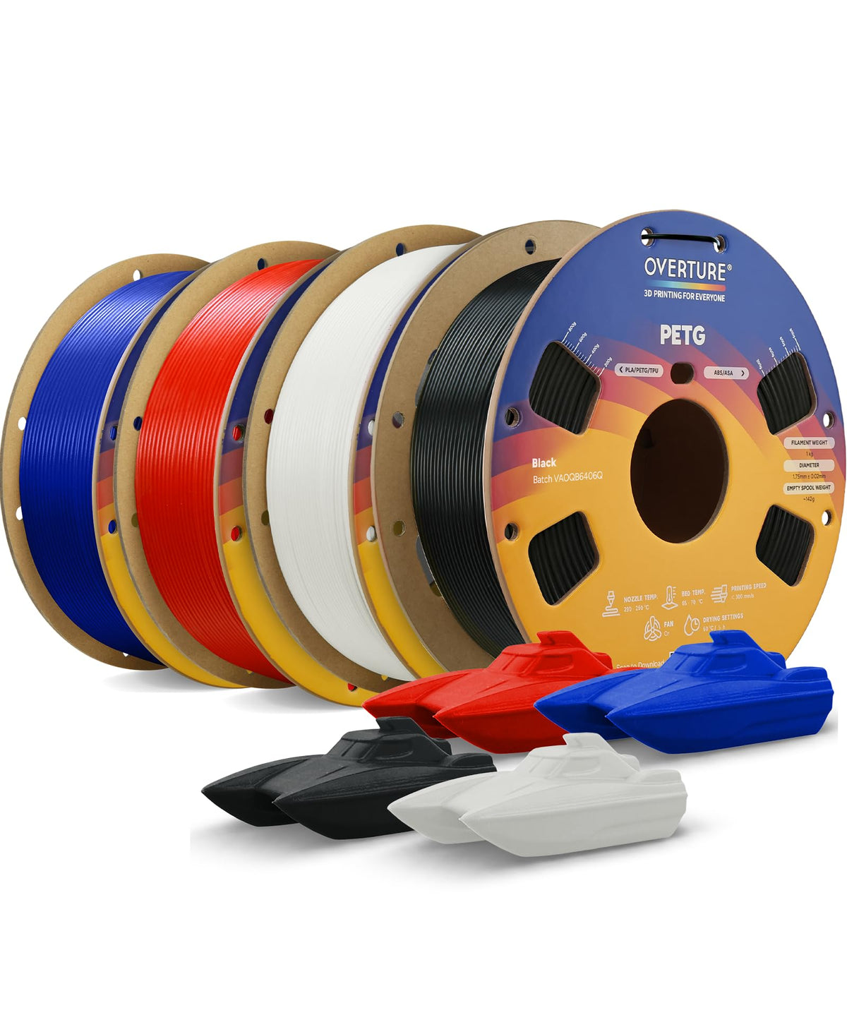 OVERTURE 10KG Bundle High Speed PETG Filament 1.75mm, 3D Printer Filament