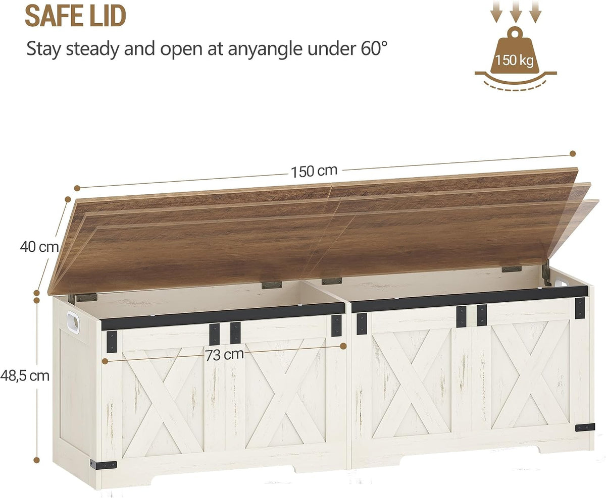 Hzuaneri 59 inches Farmhouse Storage Chest and Bench | 70 Gal | 330lb Seat