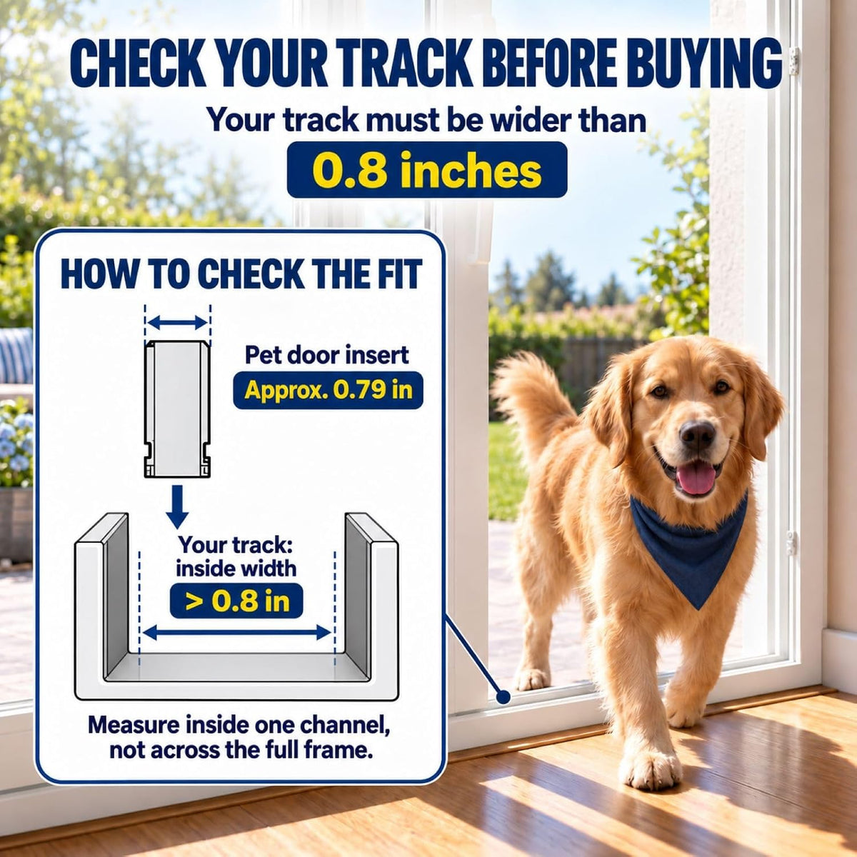 Dog Door for Sliding Glass Door,Adjustable Height 74 13/16" to 80 11/16"