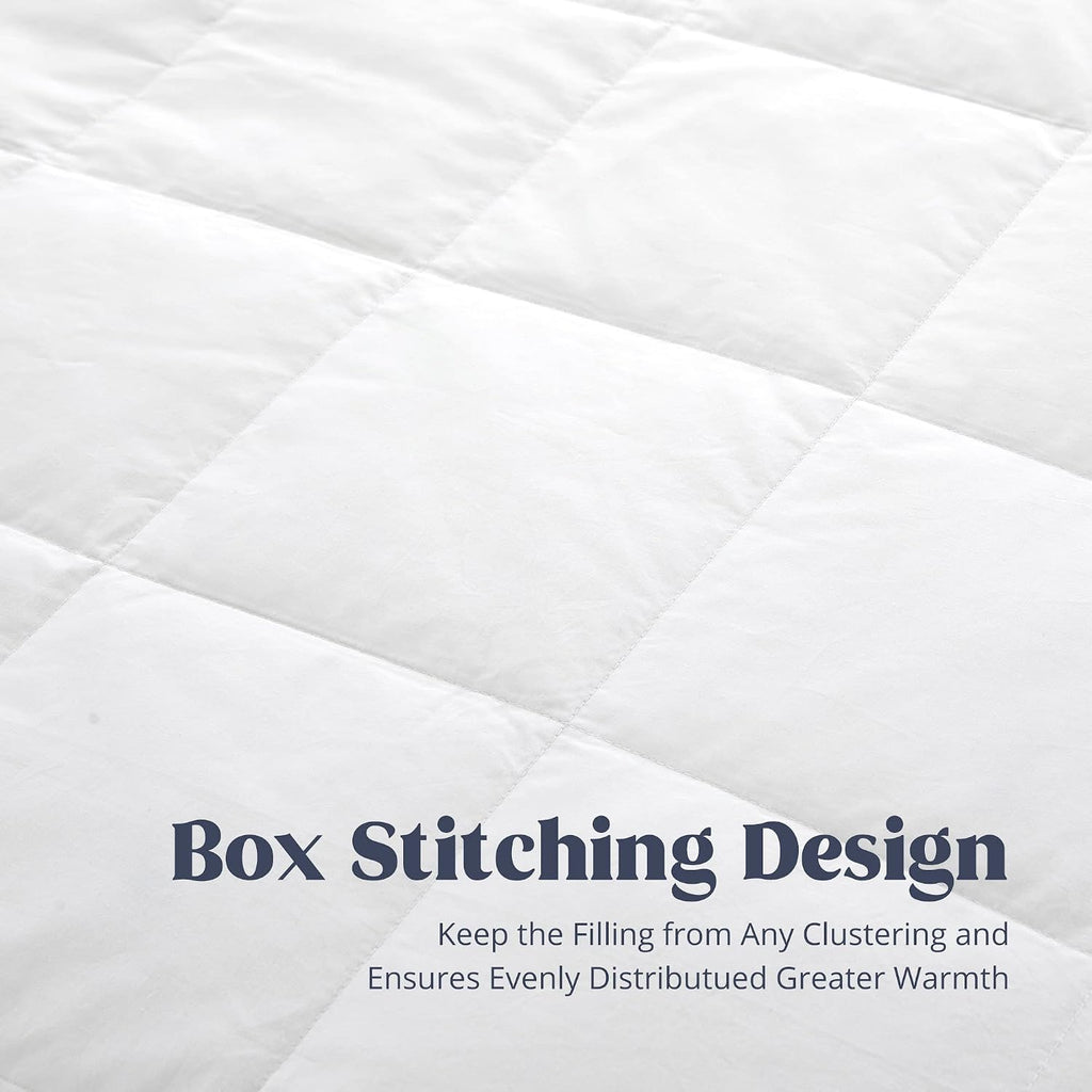 puredown® Blankets Queen Size - Soft Lightweight Down Blanket for Bed, Cozy Warm Luxury Bed Blanket with Satin Trim, White (90"X90")