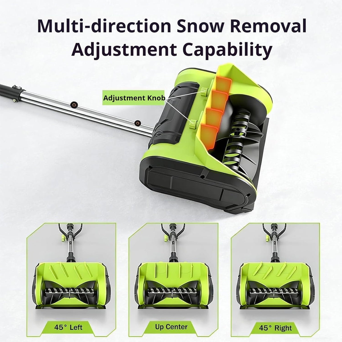 Brushless Electric Cordless Snow Shovel Compatible with 40V Battery and Charger, 10” Cordless Snow Blower Electric Snow Thrower, Adjustable Direction, Fast Snow Removal on Deck, Patio