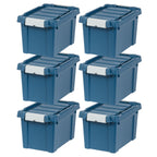 IRIS USA 6-Pack 20 Gal Heavy Duty Lockable Storage Totes with Lids, Black