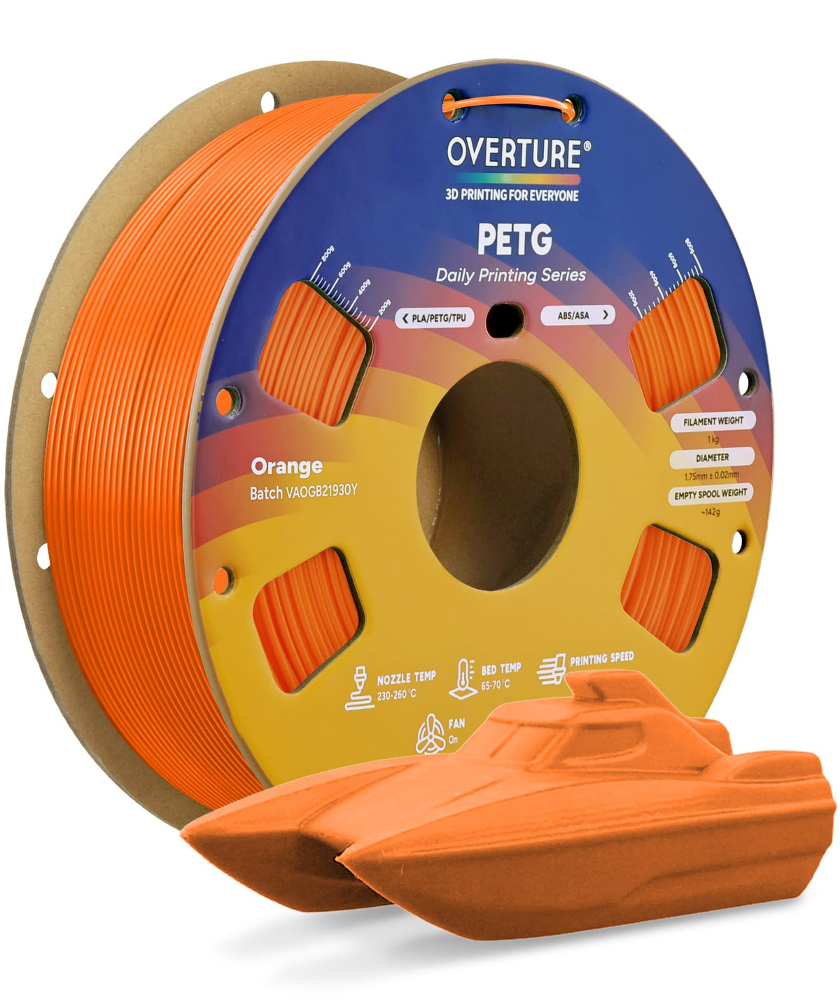 OVERTURE 10KG Bundle High Speed PETG Filament 1.75mm, 3D Printer Filament