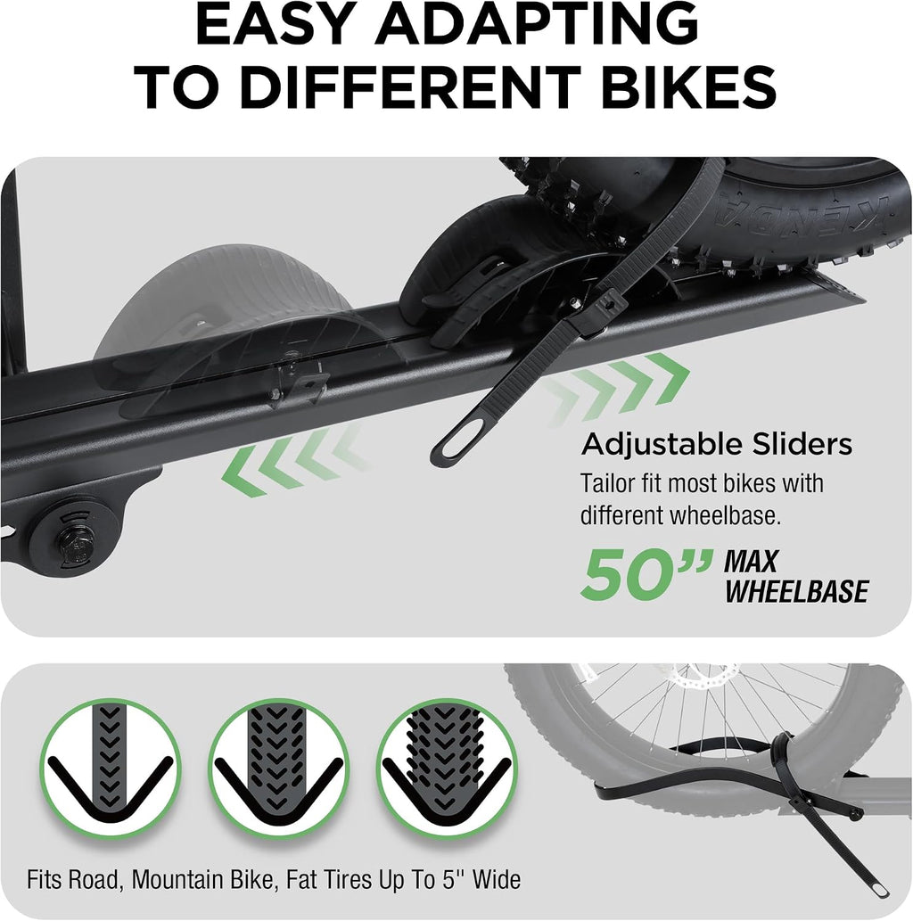 YOUNG ELECTRIC 100LBS. Capacity Aluminum 1-Ebike Rack for Bicycles and Electric Bikes, fits Car SUV Van RV and Trailer with 2" Receiver