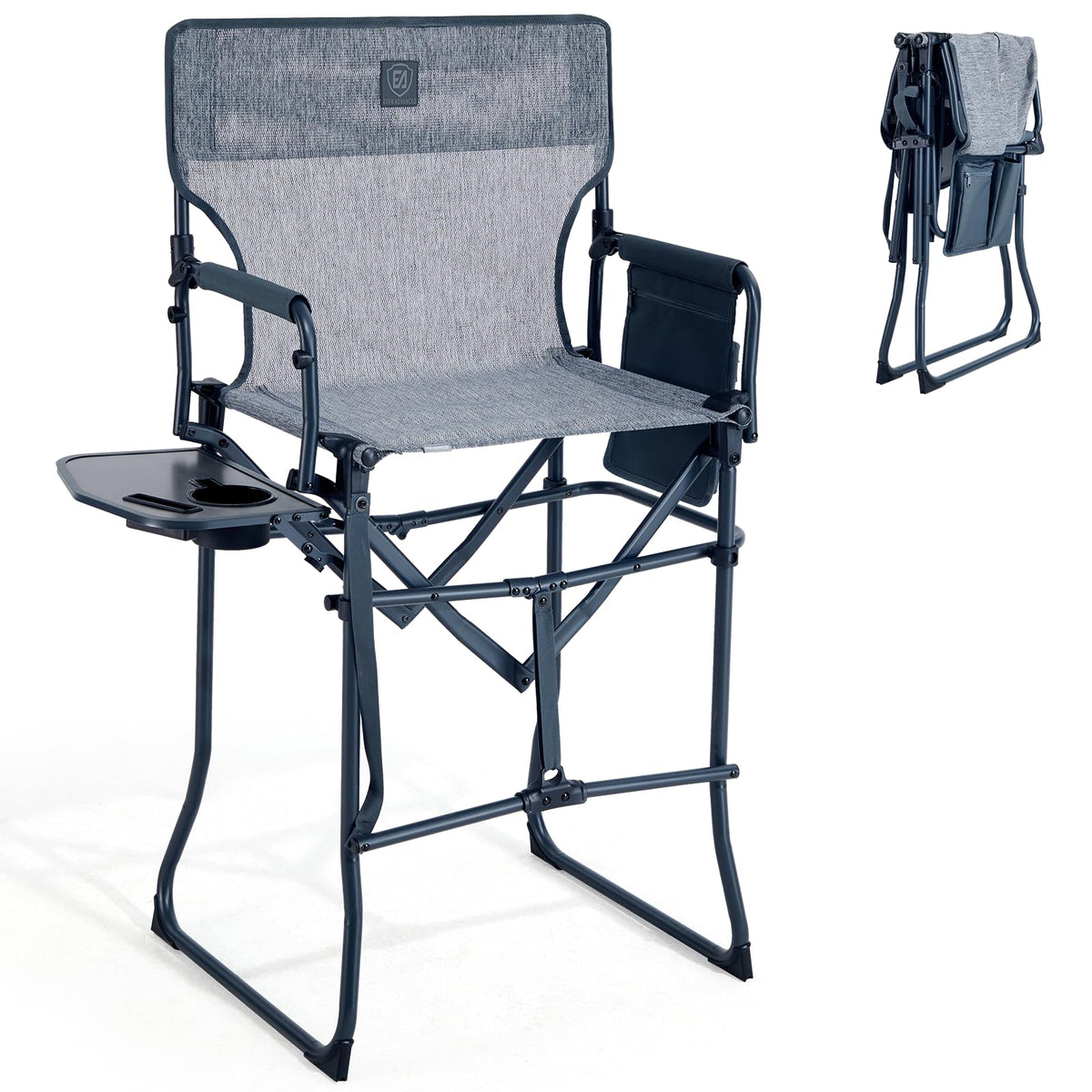 EVER ADVANCED Portable 30.7" Seat Height Tall Camping Directors Chair