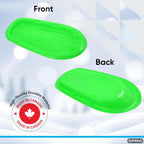 Superio Toboggan Snow Sleds for Kids and Adults, 2 Pack Heavy Duty Plastic Sliders with Handles and Hole for Pull Ropes- Kid and Adult Winter Fun