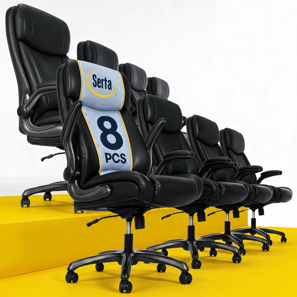 Serta Ergonomic Big and Tall Executive Office Chair Lumbar Support, Leather