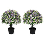24" Artificial Cypress Ball Plants Outdoor, Fall Topiary Trees