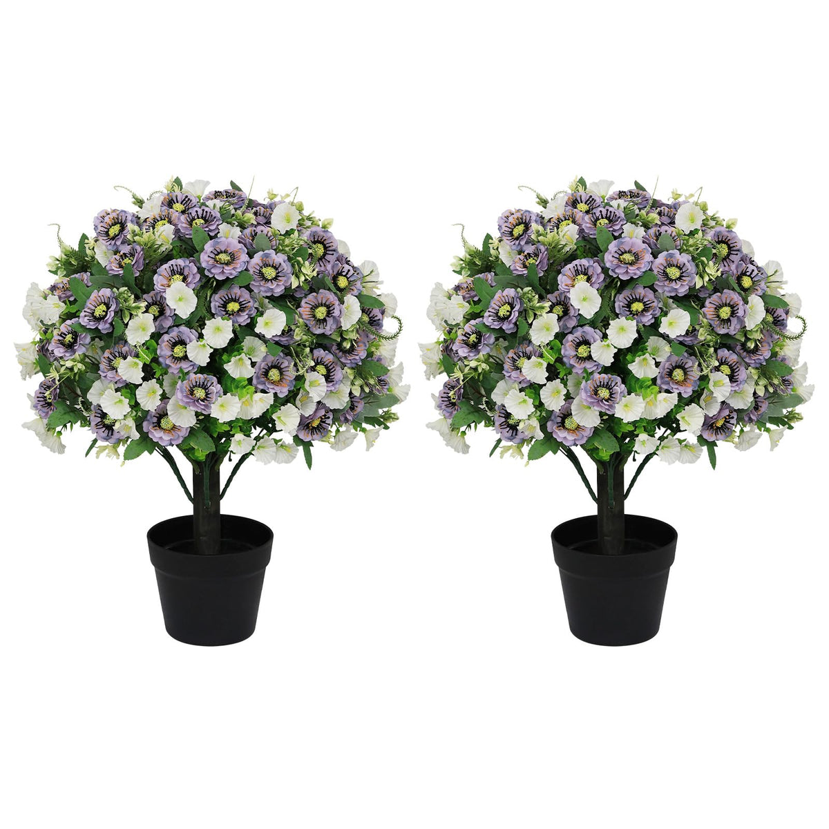 24" Artificial Cypress Ball Plants Outdoor, Fall Topiary Trees