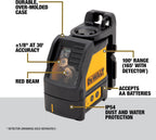 DEWALT Line Laser, Self-Leveling, Cross Line, Red Beam (DW088K)