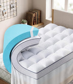 Queen 4 Inch Dual Layer Memory Foam Mattress Topper, Cooling Gel Pad