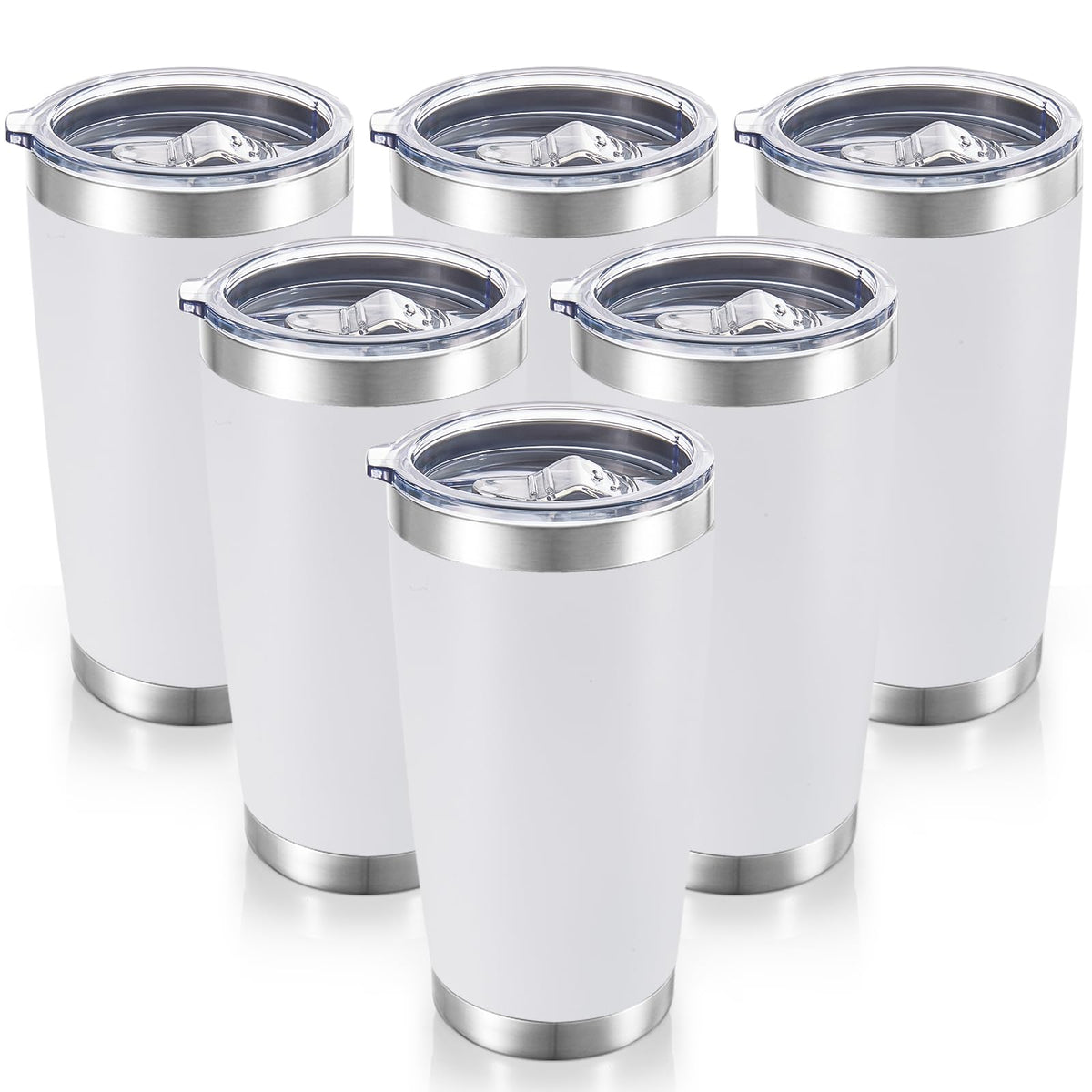 20 oz Tumblers Bulk Stainless Steel Tumbler with Lid, 12 Pack