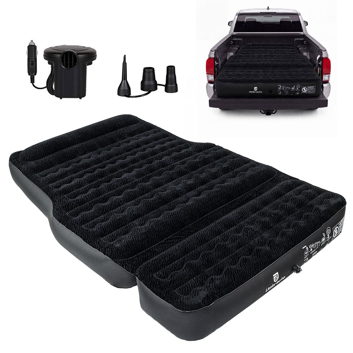 Umbrauto Air Mattress for 5.5-5.8 ft Full-Size Short Truck Beds, Inflatable Truck Tent Airbed with Pump, Pickup Camper Air Bed for Camping