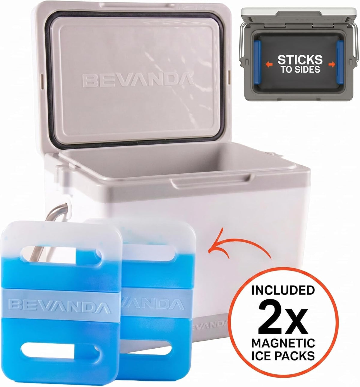 Bevanda - 10qt Verge Insulated Lunch Box - Durable Cooler with Magnetic Ice Packs - Hard Shell Cooler for Jobsite & All Day Temperature Control
