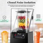 Commercial Blender with Soundproof Shield, 70 Oz Quiet Professional Blenders, Self-Cleaning, Quiet Sound Enclosure, 2200W Professional Blender for Kitchen,110V