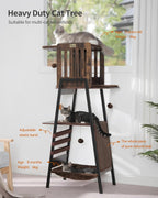 FourFurPets Modern Cat Tree, 58-Inch Cat Tower for Large Cats, Big Hammock