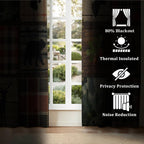 Rustic Farmhouse Cabin Blackout Curtains for Living Room, 96 Inch Long 2 Panels, Woodland Animal Bear Deer Curtains, Retro Country Style Patchwork Plaid Bedroom Window Drapes Treatment