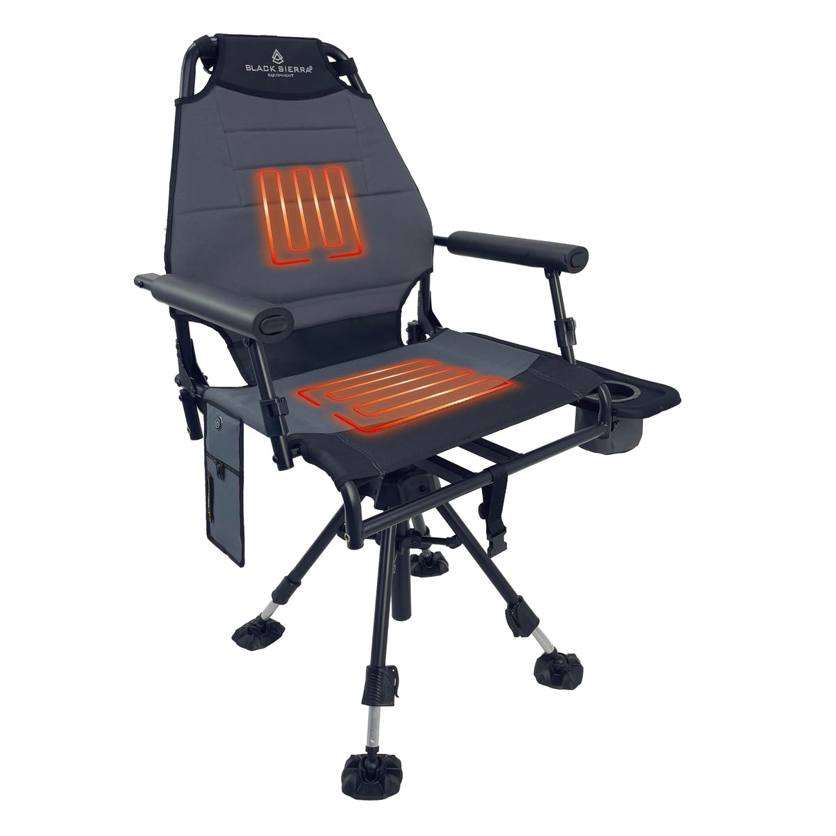 Black Sierra 360 Silent Swivel Hunting Chair, XL Padded Blind Seat, 300 lb