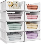 8 Pack Closet Organizers and Storage, Stackable & Foldable Closet Bins