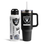 The Memory Company Officially Licensed NFL 2-Pack Stainless Steel Tumbler Set, 34oz Team Spirit Water Bottle & 40oz Game Day Tumbler with Lid and Straw, BPA-Free Materials, Convenient Straw Design