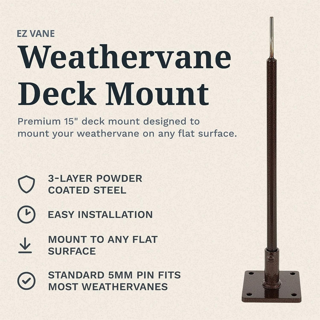 EZ Vane Steel Jumping Deer Weathervane with Wind Cups — Deck Mount