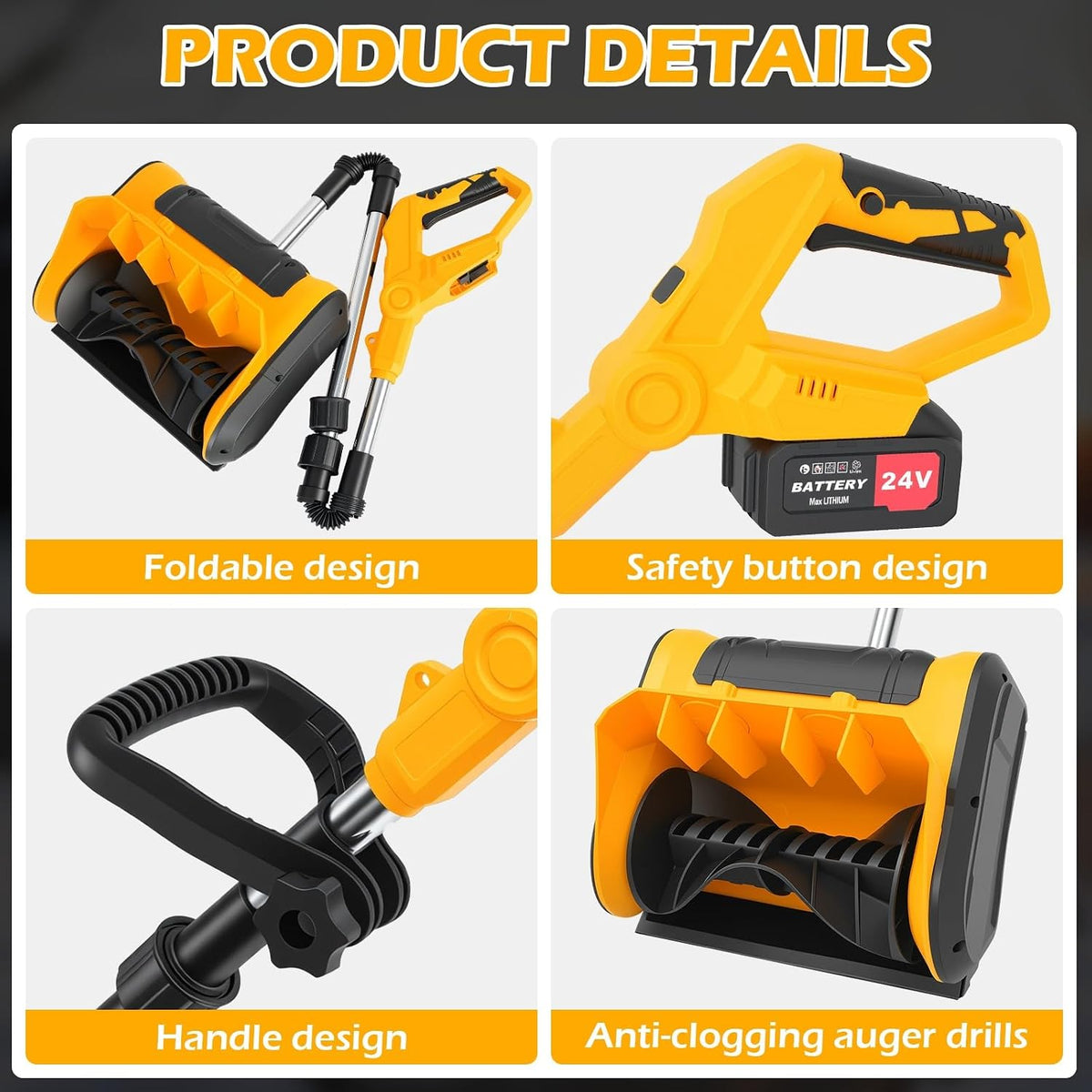ALSO GO 21V Electric Cordless Snow Shovel, 11-Inch with 2 x 4.0Ah Batteries