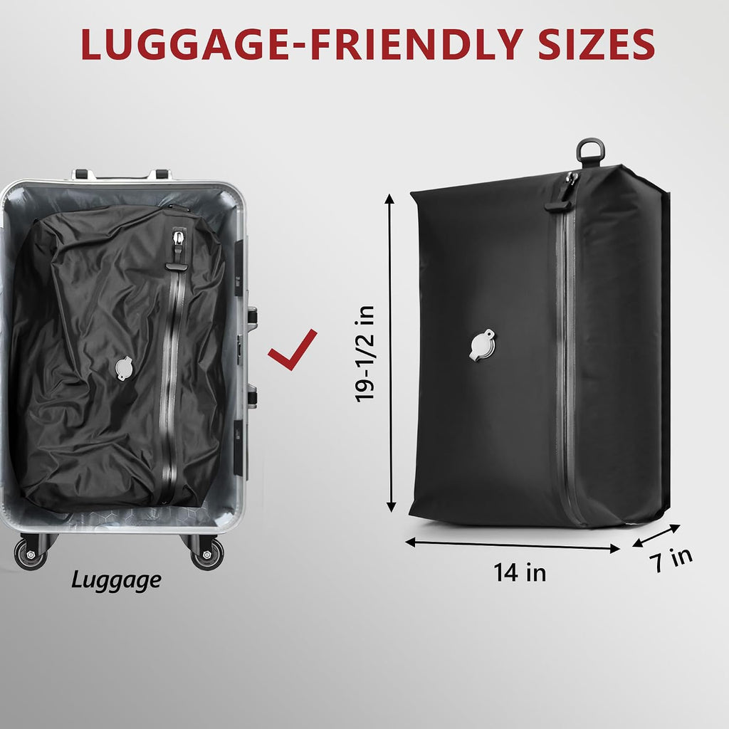 SUOCO Travel Pack Vacuum Kit, Vacuum Seal Bags for Clothing Travel with Cordless Pump, Carry-on Size Compression Packing Cubes for Luggage Suitcase Backpack, 4 Large