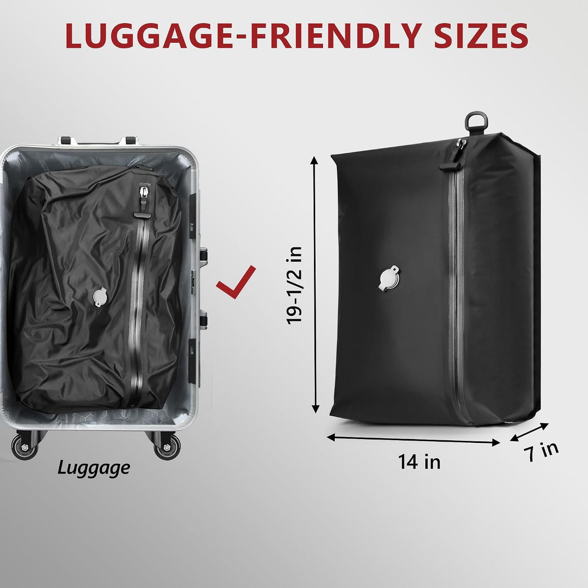 SUOCO Travel Pack Vacuum Kit, Vacuum Seal Bags for Clothing Travel with Cordless Pump, Carry-on Size Compression Packing Cubes for Luggage Suitcase Backpack, 4 Large