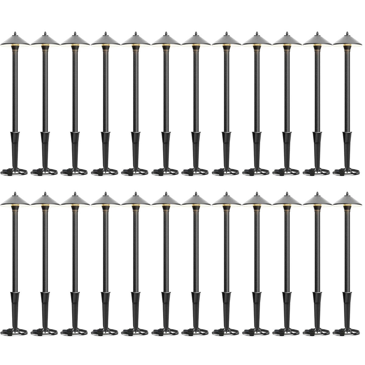 VENUS MANUFACTURING 24PK Low Voltage LED Pathway Lights 1.2W Outdoor Landscape Lighting 40 Lumen Landscape Path Lights 2700K for Lawn Patio Yard Walkway Driveway Pathway Garden
