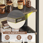 L-Shaped Bakers Rack with Power Outlets