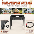 2 Burner Propane Gas Stove with Dustproof Cover