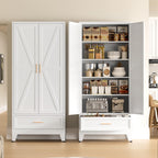 COFaR Home Farmhouse Storage Cabinet with 2 Barn Door, 61" H Metal Cabinet
