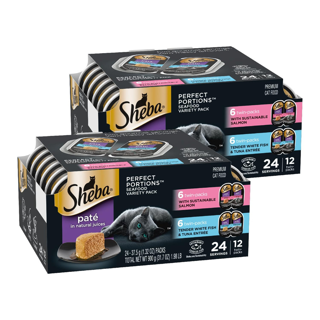 Sheba Perfect Portions Pate Wet Cat Food, Variety Pack, 2.6 oz, 48 ct