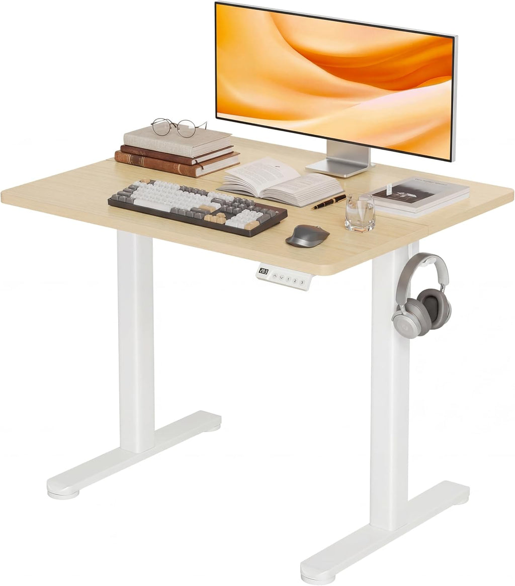 Claiks Electric Height Adjustable Standing Desk, 32x19 Inch, Nature