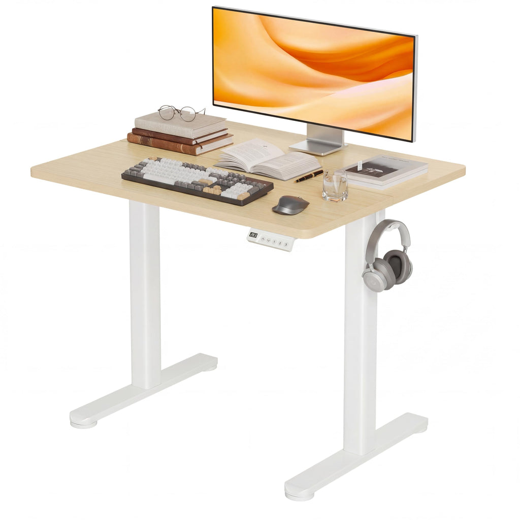 Claiks Electric Height Adjustable Standing Desk, 48x24 Inch, Nature