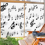 Modern Musical Notes Window Privacy Film 35.4Wx63L inch x 2pcs