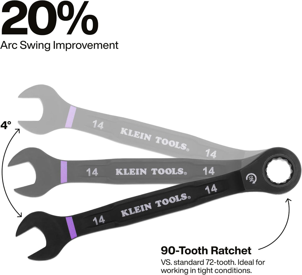 KLEIN TOOLS 69418CG 18-Piece Combination Ratcheting Wrench Set