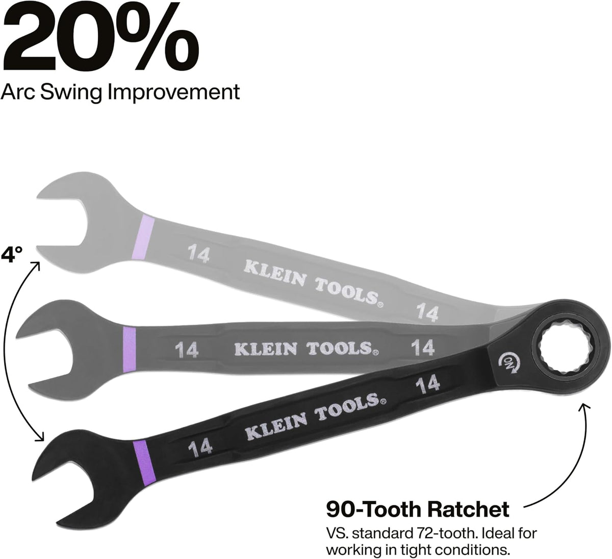 KLEIN TOOLS 69418CG 18-Piece Combination Ratcheting Wrench Set