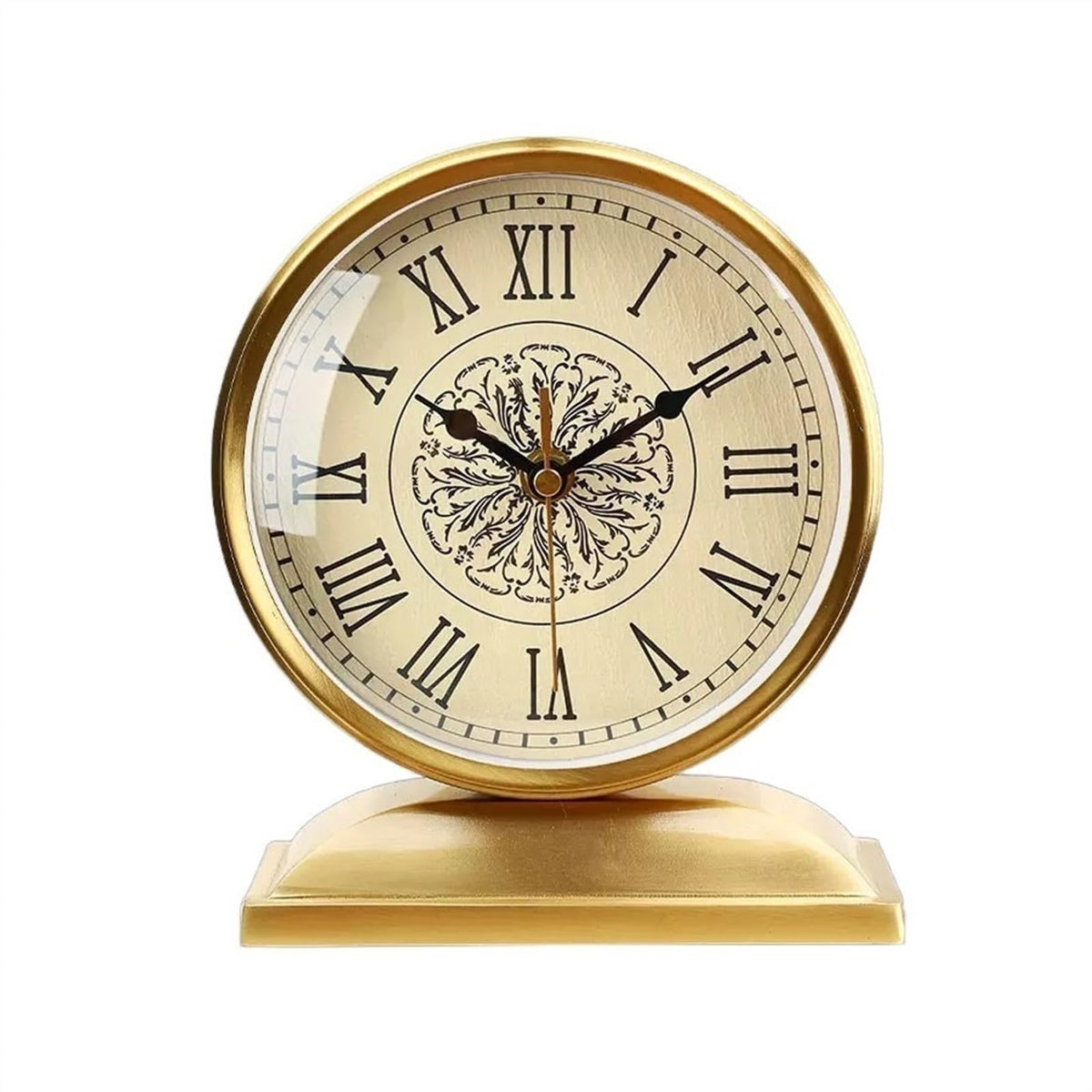 SONGCHAO Home Decor Living Room Table Clock Decoration Nordic Living Room Decoration Clock Copper Simple Desk Clock Alarm Clocks for Bedrooms(B)