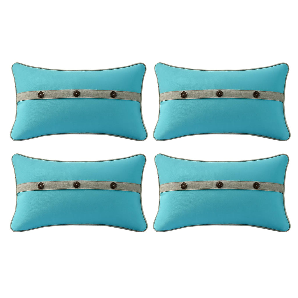 Outdoor Sunbrella Decorative Pillows Pack of 4, 20" x 12" Outdoor Pillow Set for Couch Bed Throw Patio Sofa, Airies Marble