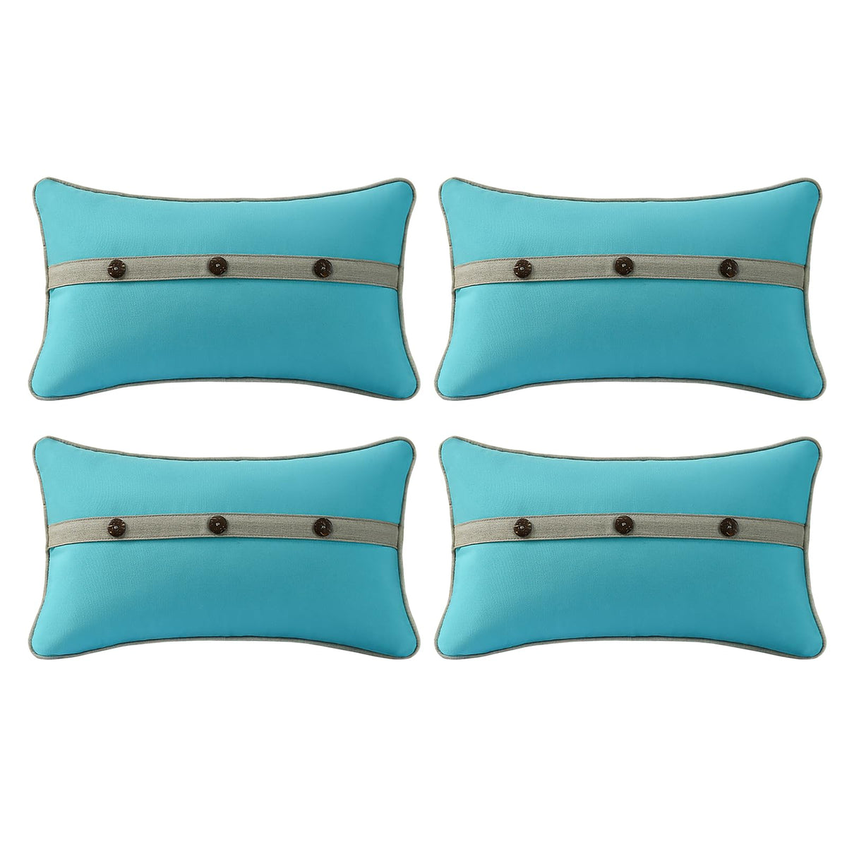 Outdoor Sunbrella Decorative Pillows Pack of 4, 20" x 12" Outdoor Pillow Set for Couch Bed Throw Patio Sofa, Airies Marble