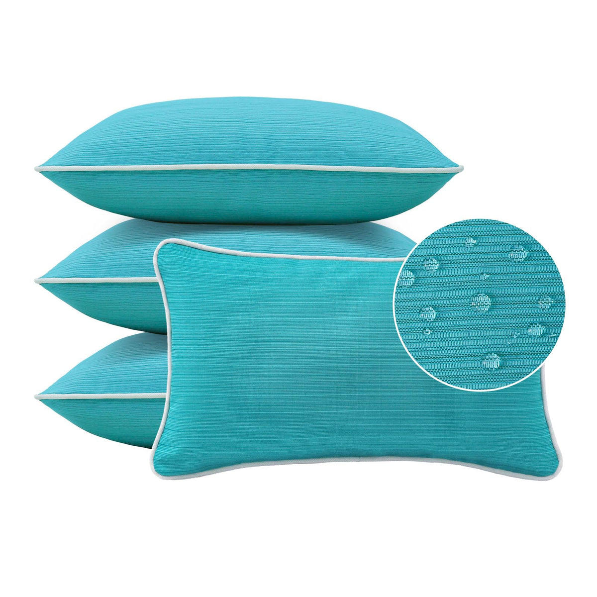 Sunbrella Decorative Outdoor Water Repellent Throw Pillows with Inserts, Set of 4, 18" x18" Pillows for Patio, Backyard, Bed, Couch, and Patio Furniture, Specrtum Pebble