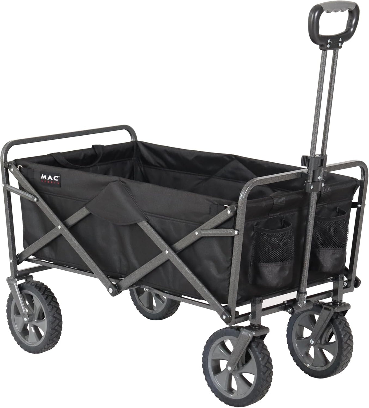 Mac Sports Collapsible Folding Outdoor Utility Wagon, Black