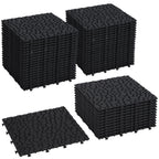 68 Pcs Interlocking Deck Tile (11.42"x11.42"), 61.60 Sq.Ft Deck Flooring Outdoor Waterproof All Weather, Flooring Tiles for Balcony, Backyard, Indoor & Outdoor, Dark Gray