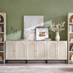 IFGET 61.75" W Modern Arched Sideboard Buffet Cabinet with Storage, Natural