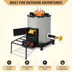Outdoor Camping Stove, Portable Wood Burning Rocket Stove